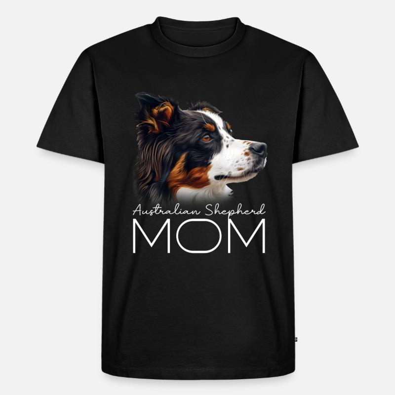 Australian Shepherd Mama - Männer Premium Bio T-Shirt - Schwarz