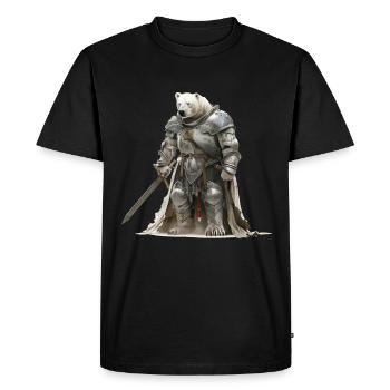 Ours Polaire Chevalier Moyen Âge - T-shirt Premium bio Homme - noir - Devant - Nico (187cm)