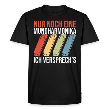 Playing Harmonica Gift - Men's Premium Organic T-Shirt - black - Front - Nico (187cm)