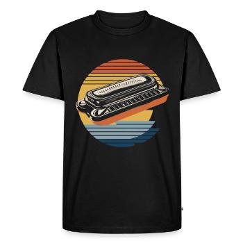 Harmonica Playing Gift - Men's Premium Organic T-Shirt - black - Front - Nico (187cm)