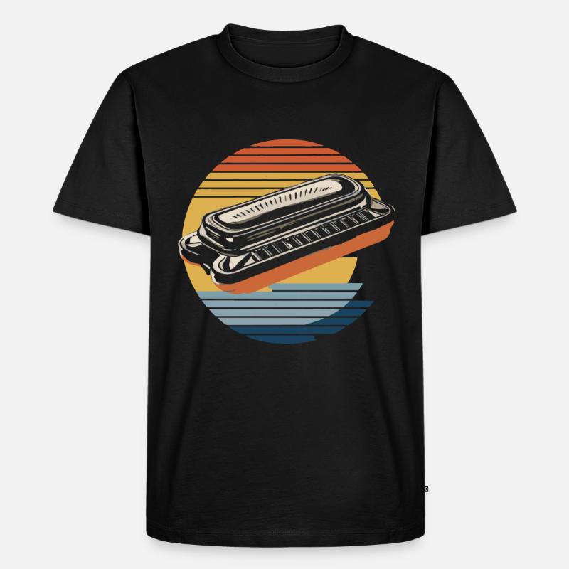 Harmonica Playing Gift - Men's Premium Organic T-Shirt - black