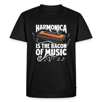 Harmonica Playing Gift - Men's Premium Organic T-Shirt - black - Front - Nico (187cm)