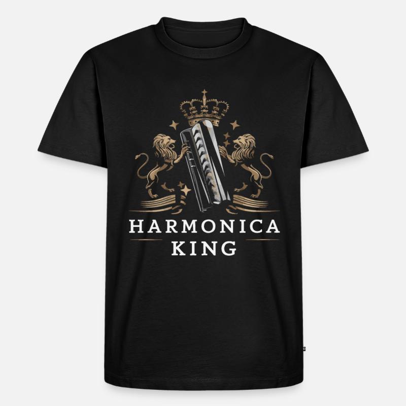 Harmonica Playing Gift - Men's Premium Organic T-Shirt - black