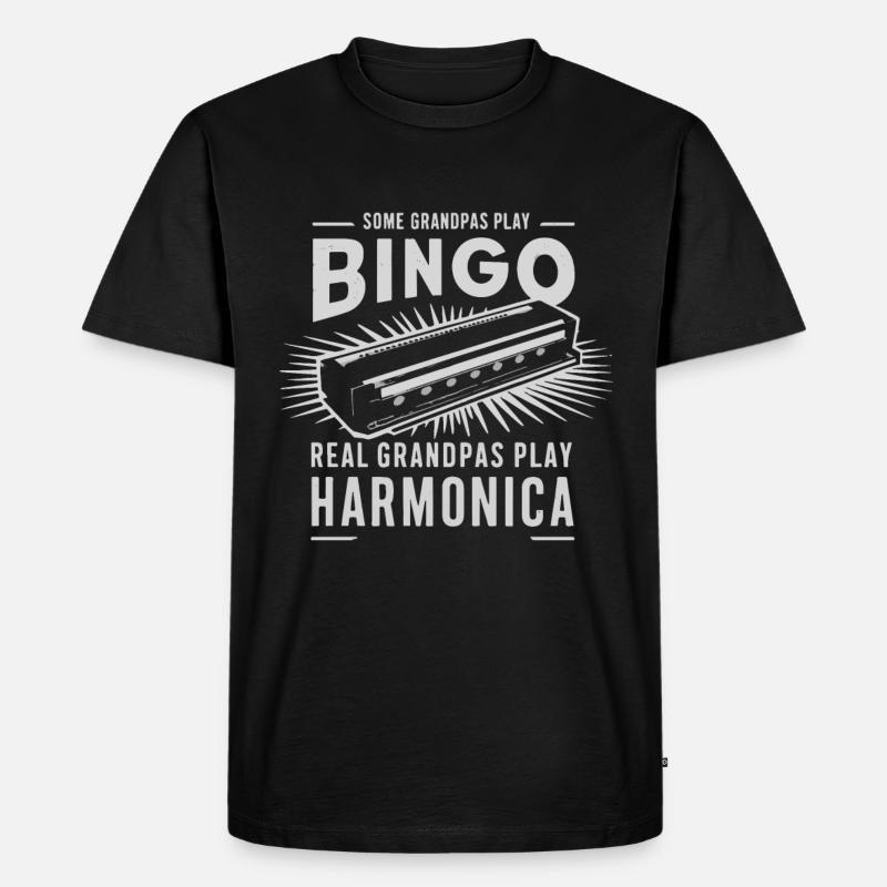 Harmonica Playing Gift - Men's Premium Organic T-Shirt - black