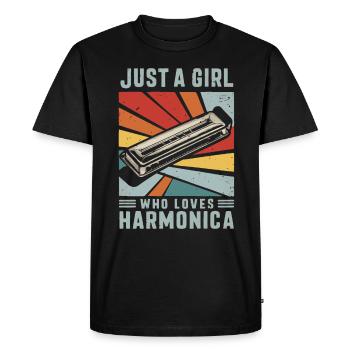Harmonica Playing Gift - Men's Premium Organic T-Shirt - black - Front - Nico (187cm)