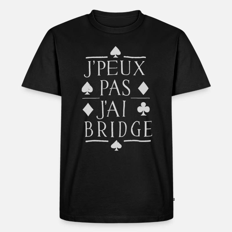 Bridge Kartenspiel Geschenk - Männer Premium Bio T-Shirt - Schwarz
