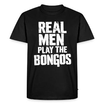 Bongo Music Gift - Men's Premium Organic T-Shirt - black - Front - Nico (187cm)