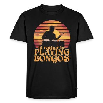 Bongo Music Gift - Men's Premium Organic T-Shirt - black - Front - Nico (187cm)