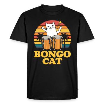 Bongo Music Gift - Men's Premium Organic T-Shirt - black - Front - Nico (187cm)