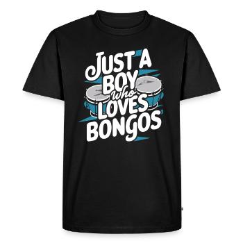 Bongo Music Gift - Men's Premium Organic T-Shirt - black - Front - Nico (187cm)