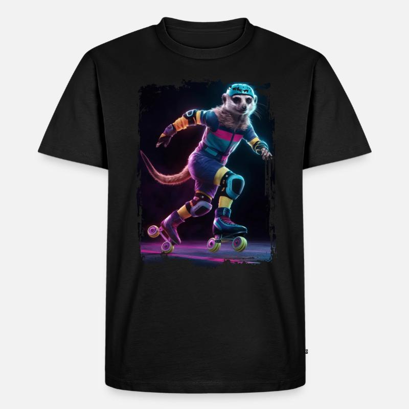 Erdmännchen Eiskunstlauf Geschenk - Männer Premium Bio T-Shirt - Schwarz