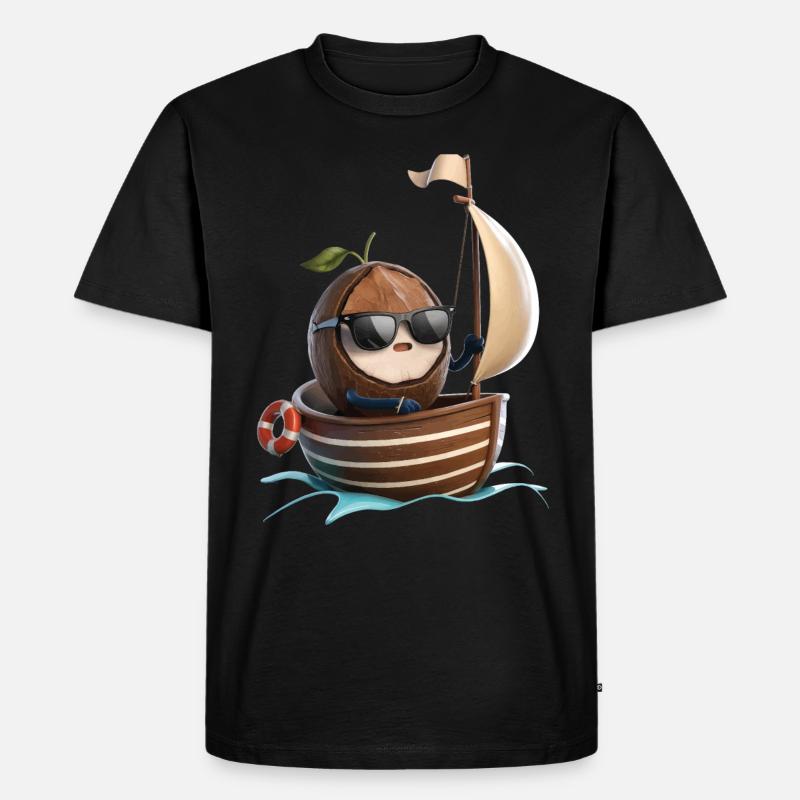 Obst Kokosnuss Bootfahren Geschenk - Männer Premium Bio T-Shirt - Schwarz