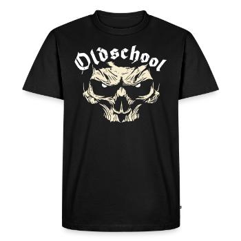 Old School - Alte Schule - Streetwear - Skull - Men's Premium Organic T-Shirt - black - Front - Nico (187cm)