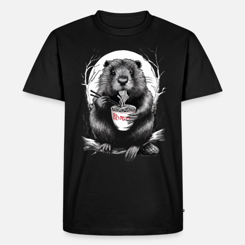 Biber - Männer Premium Bio T-Shirt - Schwarz