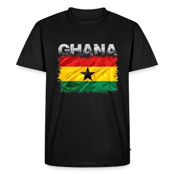 Ghana - T-shirt Premium bio Homme - noir - Devant - Nico (187cm)