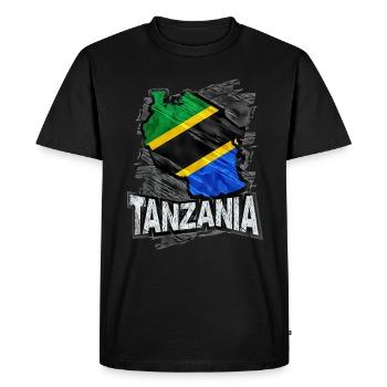 Tanzanie - T-shirt Premium bio Homme - noir - Devant - Nico (187cm)