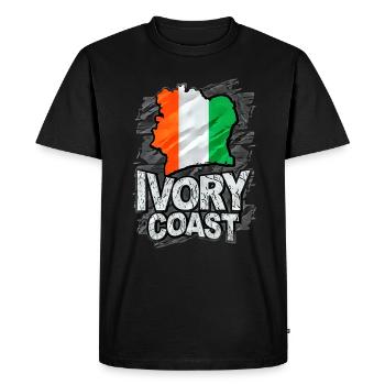 Côte d’Ivoire - T-shirt Premium bio Homme - noir - Devant - Nico (187cm)
