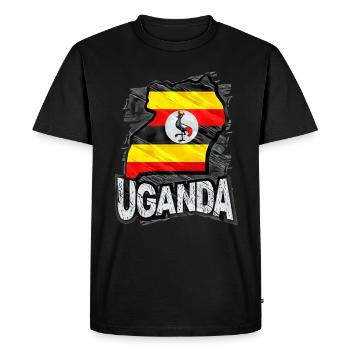 Uganda - Men's Premium Organic T-Shirt - black - Front - Nico (187cm)