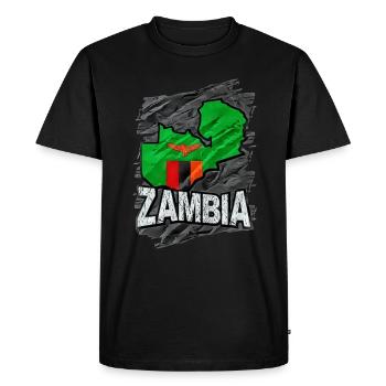 Zambia - Men's Premium Organic T-Shirt - black - Front - Nico (187cm)
