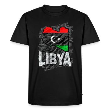 Libye - T-shirt Premium bio Homme - noir - Devant - Nico (187cm)