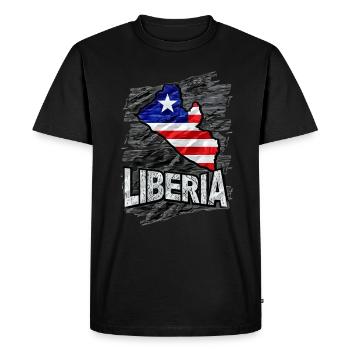 Libéria - T-shirt Premium bio Homme - noir - Devant - Nico (187cm)