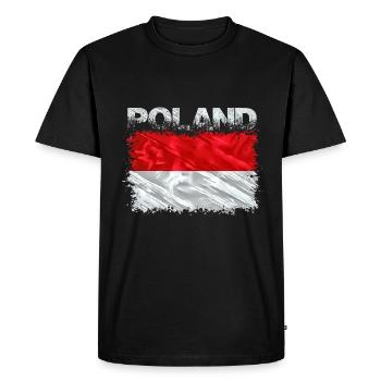 Pologne - T-shirt Premium bio Homme - noir - Devant - Nico (187cm)