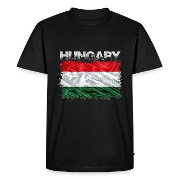 Hongrie - T-shirt Premium bio Homme - noir - Devant - Nico (187cm)