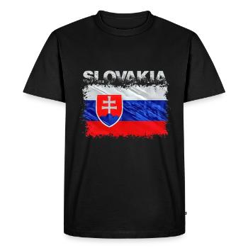 Slovakia - Men's Premium Organic T-Shirt - black - Front - Nico (187cm)