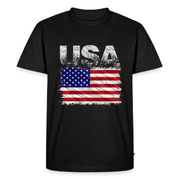 United States - Men's Premium Organic T-Shirt - black - Front - Nico (187cm)