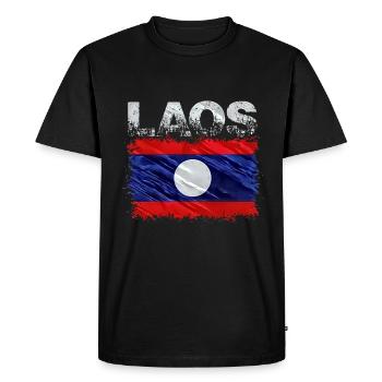 Laos - T-shirt Premium bio Homme - noir - Devant - Nico (187cm)
