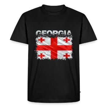 Géorgie - T-shirt Premium bio Homme - noir - Devant - Nico (187cm)
