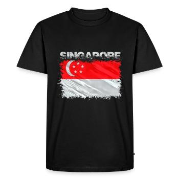 Singapour - T-shirt Premium bio Homme - noir - Devant - Nico (187cm)