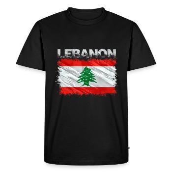 Liban - T-shirt Premium bio Homme - noir - Devant - Nico (187cm)