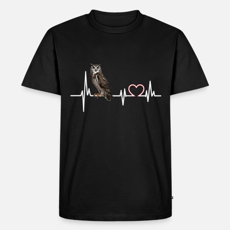 Eule - Männer Premium Bio T-Shirt - Schwarz