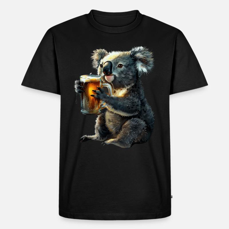 Koala - Männer Premium Bio T-Shirt - Schwarz