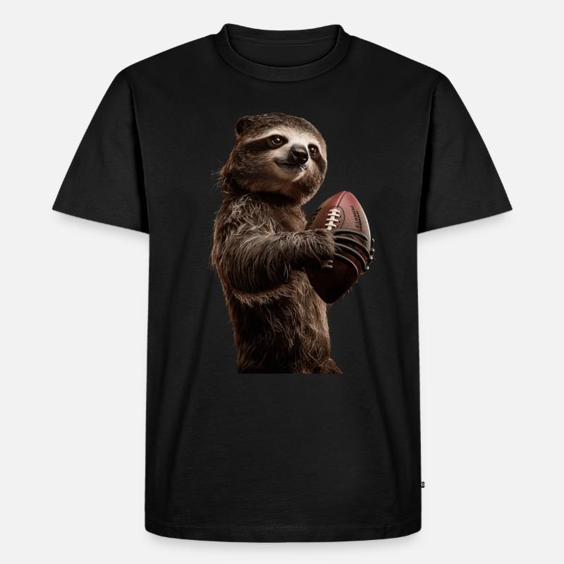 Faultier - Männer Premium Bio T-Shirt - Schwarz