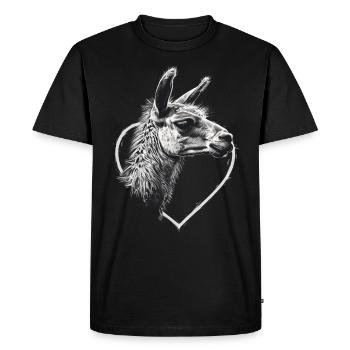 Lama - Men's Premium Organic T-Shirt - black - Front - Nico (187cm)