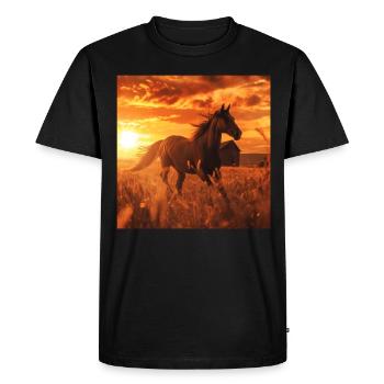 Horse - Men's Premium Organic T-Shirt - black - Front - Nico (187cm)