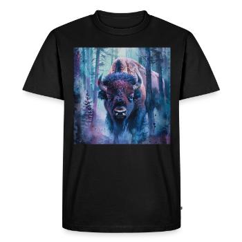 Bison - Men's Premium Organic T-Shirt - black - Front - Nico (187cm)