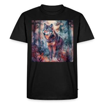Loup - T-shirt Premium bio Homme - noir - Devant - Nico (187cm)