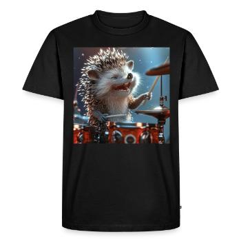 Hedgehog - Men's Premium Organic T-Shirt - black - Front - Nico (187cm)