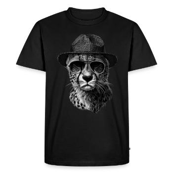 Guépard - T-shirt Premium bio Homme - noir - Devant - Nico (187cm)