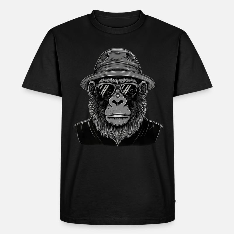 Gorilla - Männer Premium Bio T-Shirt - Schwarz