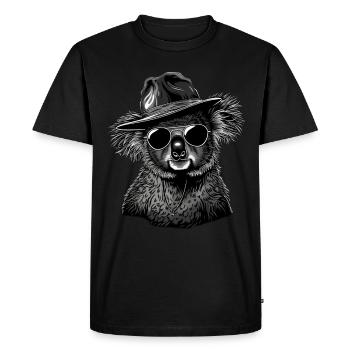 Koala - Männer Premium Bio T-Shirt - Schwarz - Vorne - Nico (187cm)