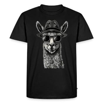 Lama - Men's Premium Organic T-Shirt - black - Front - Nico (187cm)