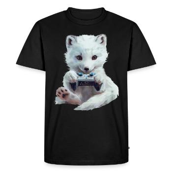 Renard polaire - T-shirt Premium bio Homme - noir - Devant - Nico (187cm)
