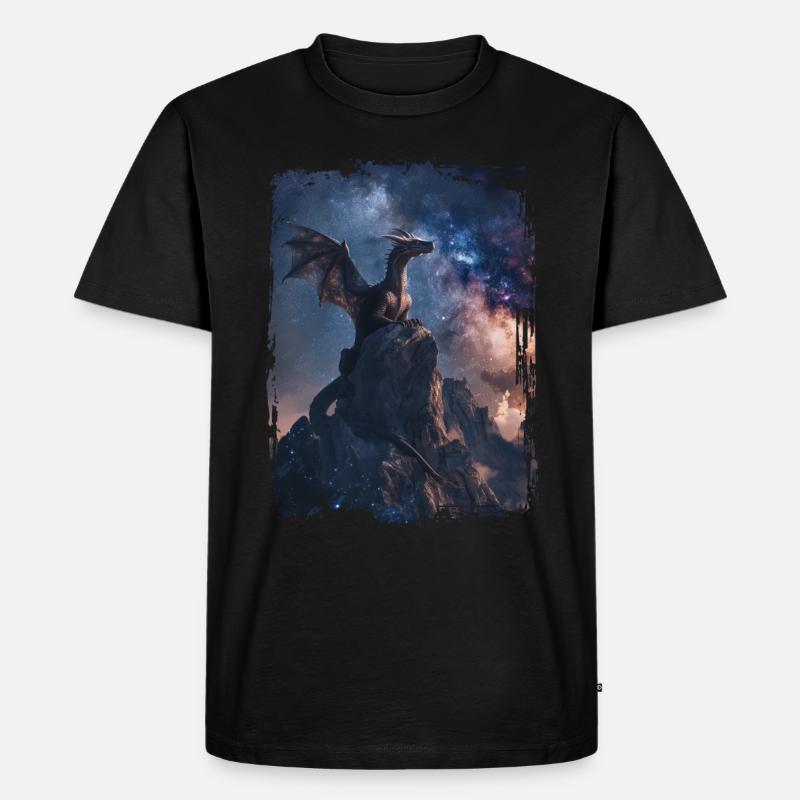Drachen - Männer Premium Bio T-Shirt - Schwarz