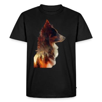Border Collie - T-shirt Premium bio Homme - noir - Devant - Nico (187cm)