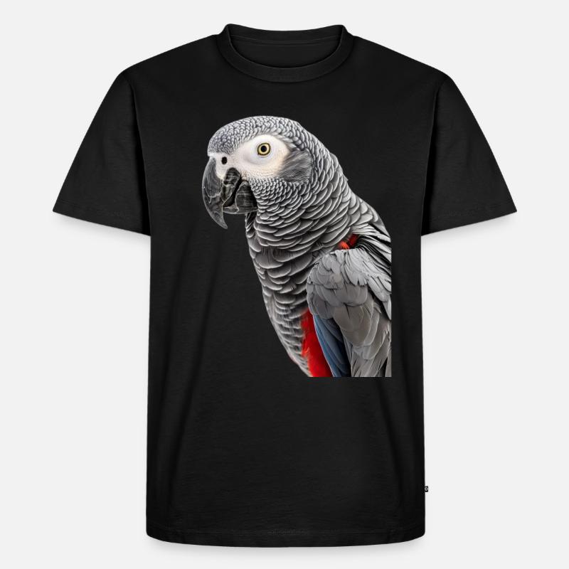 Afrikanisches Grau - Männer Premium Bio T-Shirt - Schwarz