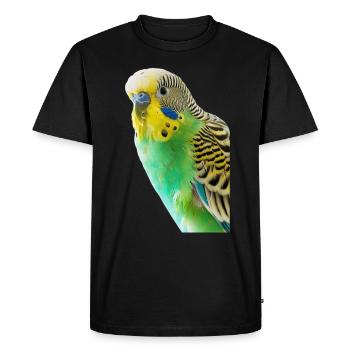 Perruche ondulée - T-shirt Premium bio Homme - noir - Devant - Nico (187cm)